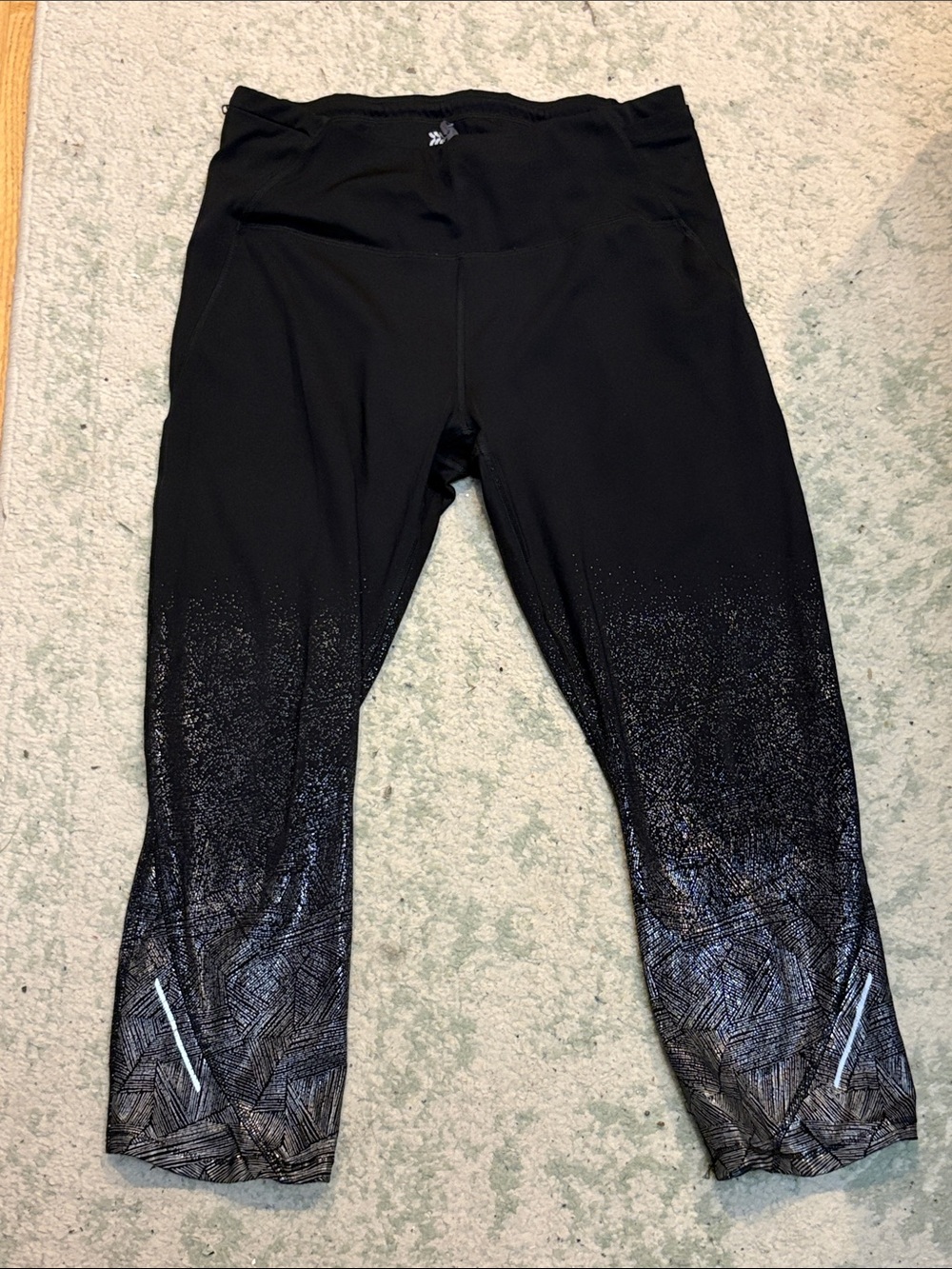 all in motion Black High-Rise Active Leggings with Subtle Reflective Logo